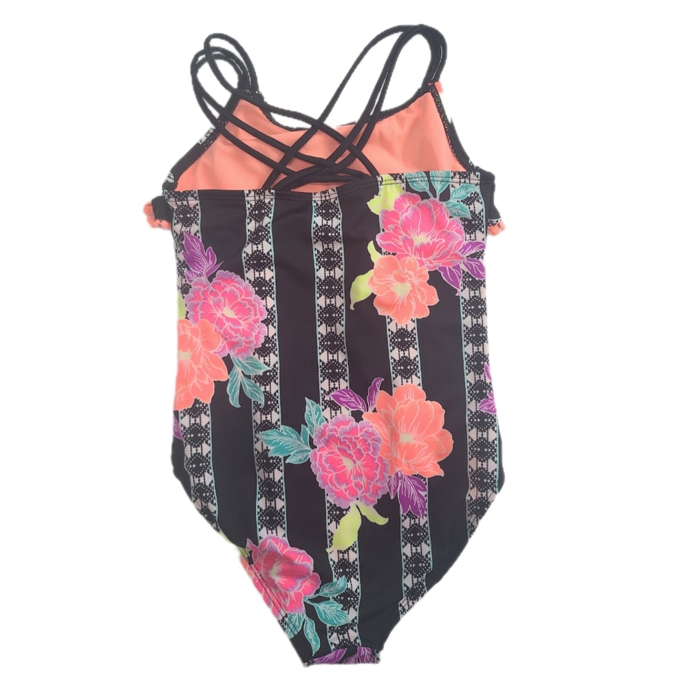 🍓Wonder Nation one-piece girls swimsuit bohemian floral - Picture 2 of 2